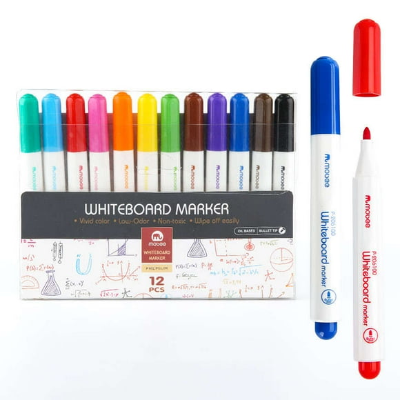 Set Marcadores Plumón Pizarra Blanca Whiteboard 12 Colores