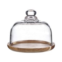 Magideal - Soporte De Madera Para Exhibición De Pasteles Con Cúpula, Bandeja Multifuncional Para Servir Y Soporte Para Pasteles, Bandeja Para Exhibición De Fruta