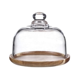 Magideal - Soporte De Madera Para Exhibición De Pasteles Con Cúpula, Bandeja Multifuncional Para Servir Y Soporte Para Pasteles, Bandeja Para Exhibición De Fruta