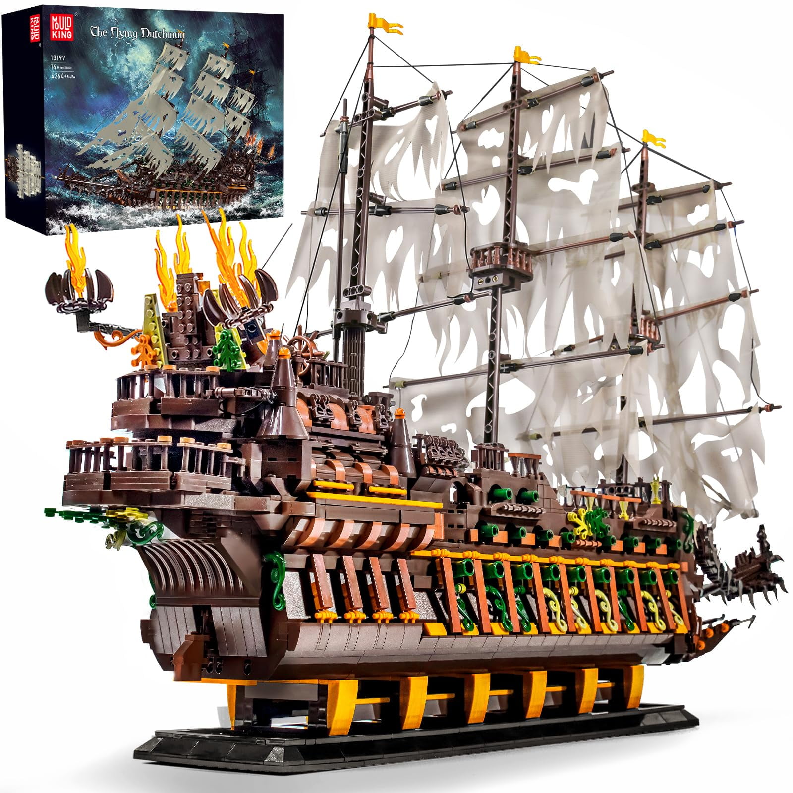 Juguete De Construcción Mould King 13197, Barco Pirata Flying Dutchman