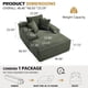 thumbnail image 1 of 67" Chaise Lounge Chair 9.9'' Wide Armrest Indoor Corduroy Oversized Sleeper Sofa for Living Room Deep Seat Lounge and Three Soft Pillows Convertible Boneless Sofa Bed, Green, No Assembly Required, 1 of 3
