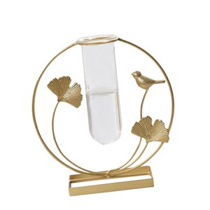 Magideal - Florero De Cristal De Hierro, Tubos De Ensayo, Jarrón, Arreglo Floral, Plantas Hidropónicas, Maceta, Sala De , Terrario, Contenedor, Decoración Ronda