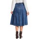 thumbnail image 3 of INSPIRE CHIC Falda de Jean para Mujer de Cintura Alta Casual A-Line Midi Falda de Mezclilla M Azul, 3 of 6