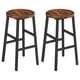 thumbnail image 1 of Taburetes de bar MAHANCRIS redondos con reposapiés de 65 cm, color marrón industrial, 1 of 9