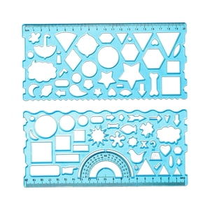 Magideal - Regla Geométrica Multifuncional, Plantilla De Dibujo Transparente, Liviana Y Portátil Para Dibujar Arquitectura, Pintura, Suministros De Oficina, Mate , Azul