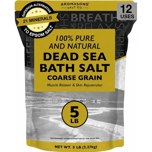 Sal de Baño del Mar Muerto Aromasong 2,3 kg Grano Grueso 12 Usos
