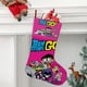 thumbnail image 2 of Los Jóvenes Titanes en Acción Tema: Calcetines de Navidad, fino lino blanco para colgar en escaleras y chimenea, decoración navideña para el hogar, regalo de Navidad. 45cm × 32cm, 2 of 5