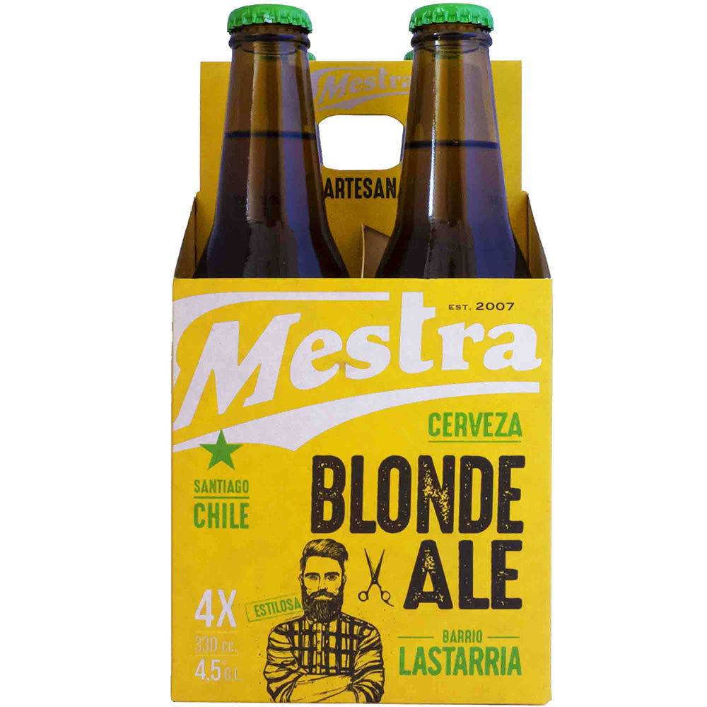 Cerveza Artesanal Blonde Ale 4.5° Pack 4 Botella 330 ml Mestra