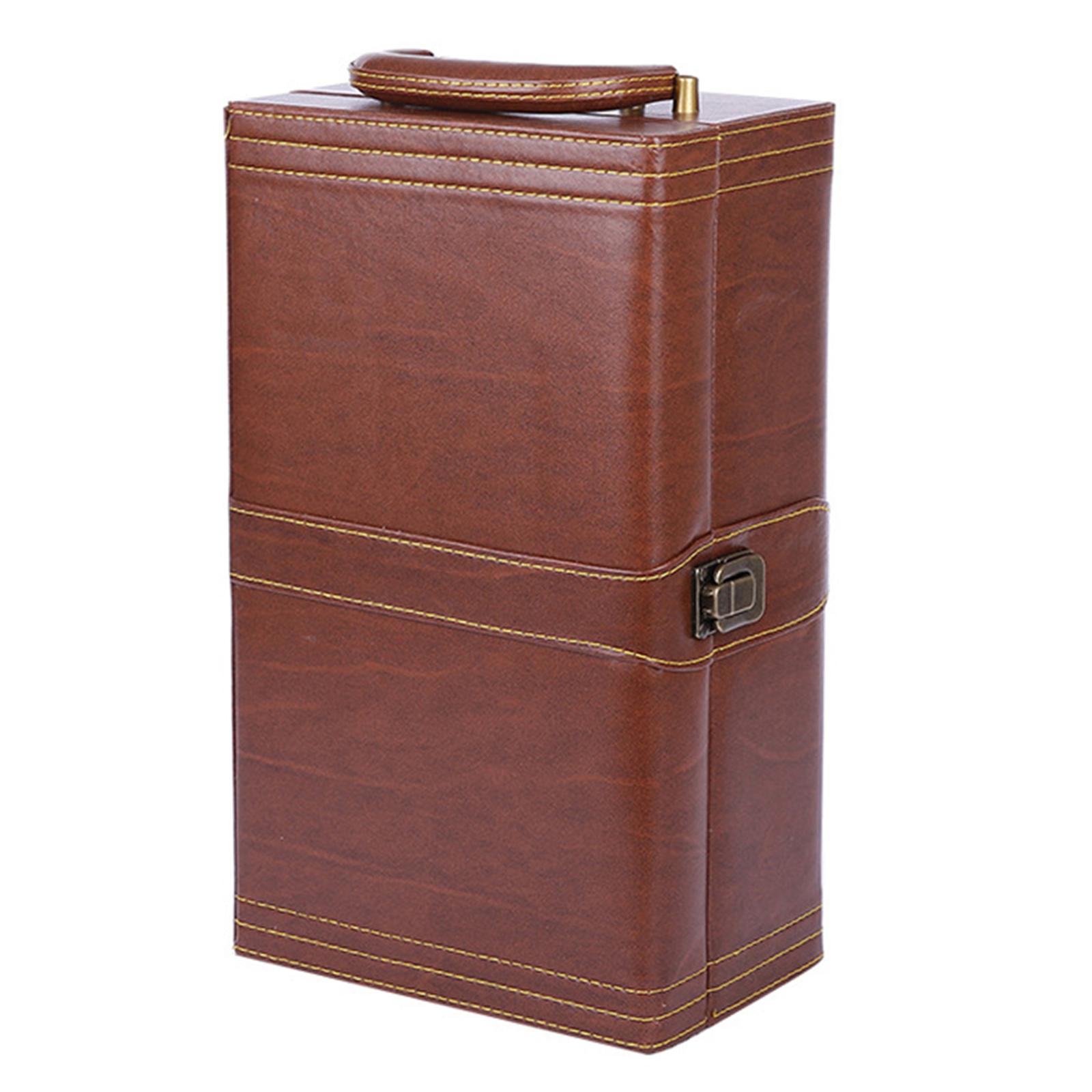 Bothyi - Caja De Vino De Cuero Pu Estilo Vintage Para Celebraciones Año Nuevo Aniversario Doble Ranura