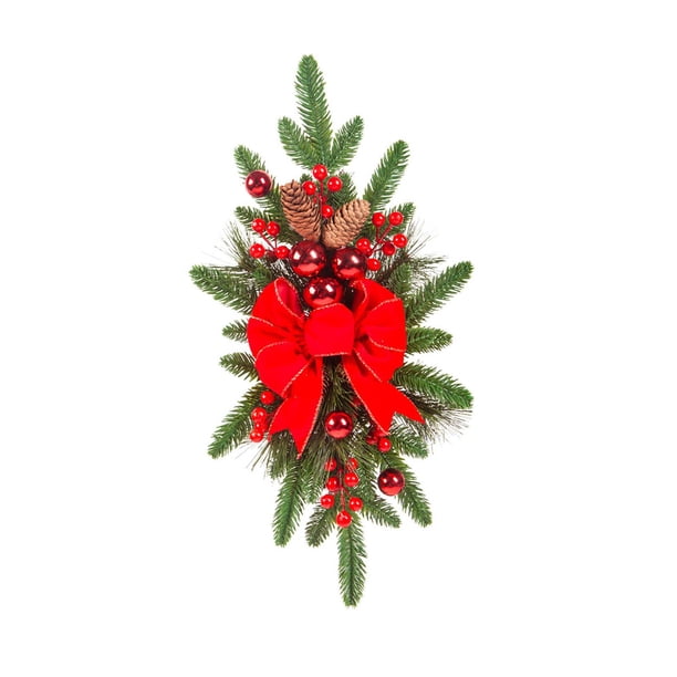 Guirnalda navideña de Navidad, decoración interior decorativa para el hogar, decoración navideña para escaleras, decoración para colgar en la pared de Lacre