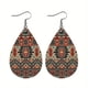 thumbnail image 1 of Bohemian Pattern Leather Earring Teardrop PU Dangle Party Earrings For Women Girls, 1 of 5
