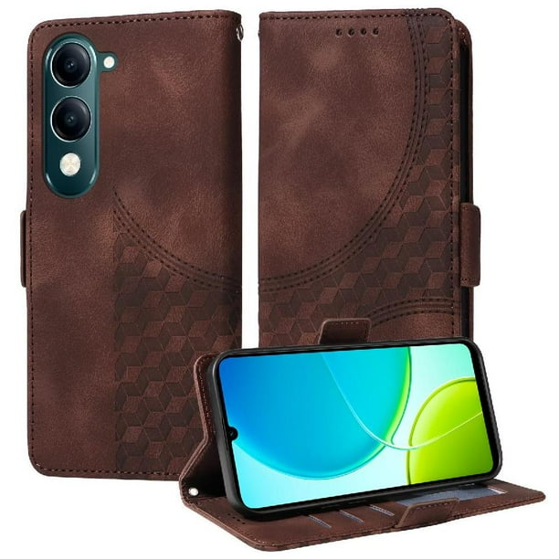 Carcasa FOXDOCK Vivo Y29s 5G de cuero PU, diseño acolchado clásico, protección contra caídas y rayones