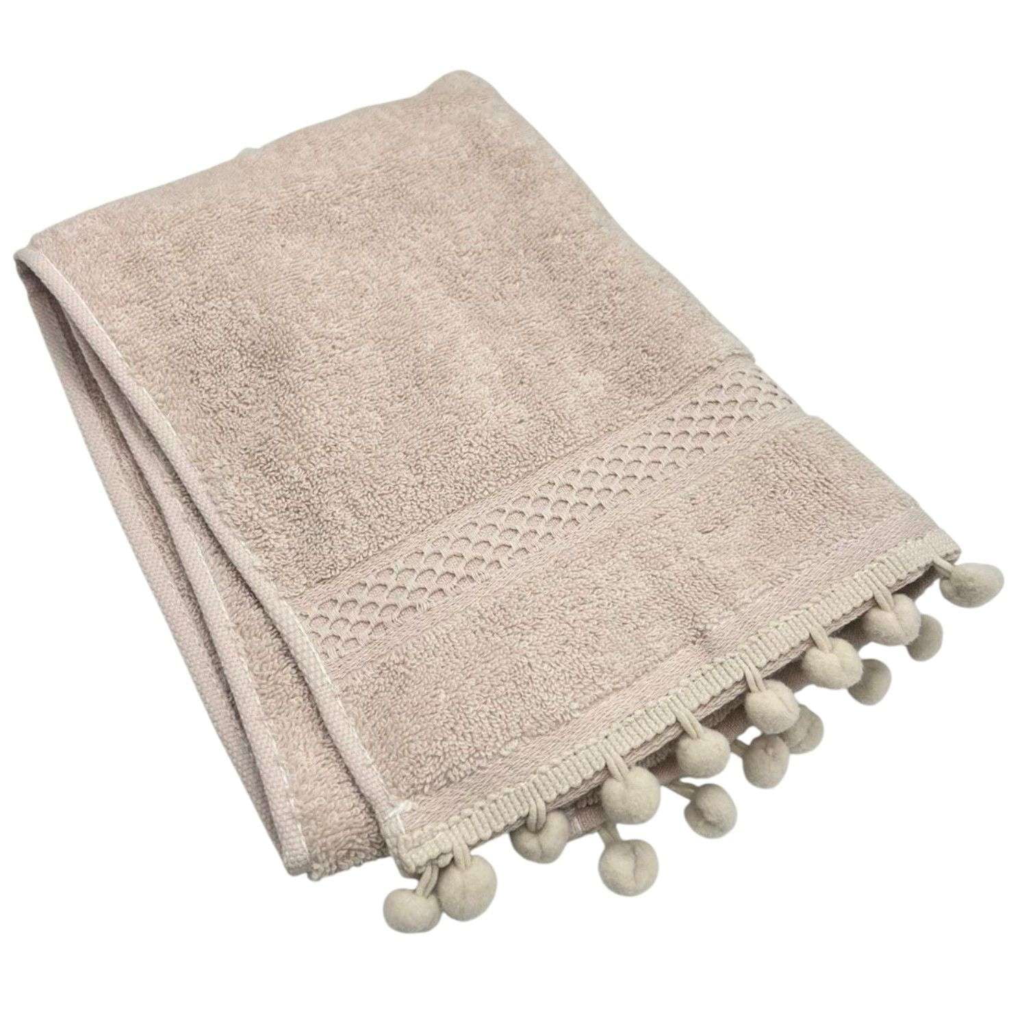 Oem - Toalla De Baño Algodon Pompones Toalla Fina Elegante 70x34cm 1