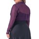 thumbnail image 3 of Agnes Orinda Women's Plus Size Escuela Universidad Manga Larga Abierta Frente Transparente Malla Bolero Chaqueta Corta Cárdigans 1X Púrpura, 3 of 6