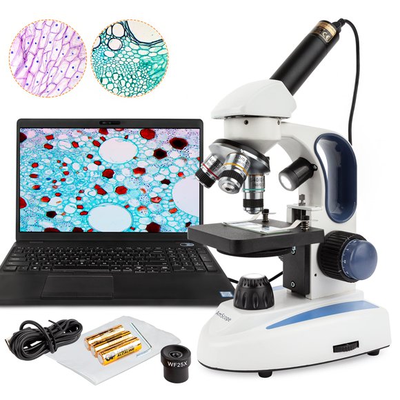 Microscopio AmScope 40X-1000X con cámara de 3 MP