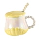 thumbnail image 3 of Taza De Té Creativa De Cerámica Con Tapa Para Adultos, Taza De Café Para Té, Leche, Agua, Color Amarillo, 3 of 3