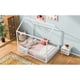 thumbnail image 3 of Full Size Metal House Bed with Fence and Door, White, 3 of 3
