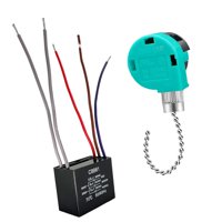 Ioensy - Interruptor De Ventilador De Techo Profesional Cbb61, Condensador De Alto Rendimiento, Cadena Plateada.