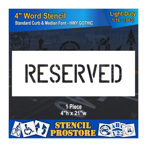 Plantilla Stencil ProStore 10 cm RESERVADO 4 × 21 cm
