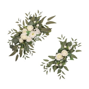 Bothyi - 2 Uds Arco De Flores Artificiales Para Boda Mesa De Fiesta En Casa Decorativo Floral Swag