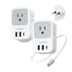 thumbnail image 1 of Adaptador de enchufe TESSAN 2 unidades para Europa con cable USB‑C, 1 of 8