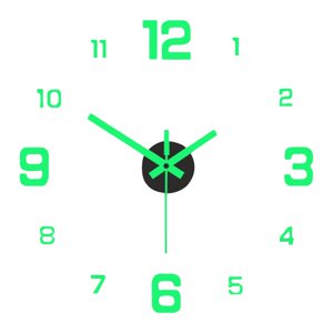Magideal - Pegatinas De Reloj De Pared Sin Marco Luminosas Modernas Con Números Reloj De Pared De Acrílico Decorativo Silencioso Para Sala De Estar Decoración