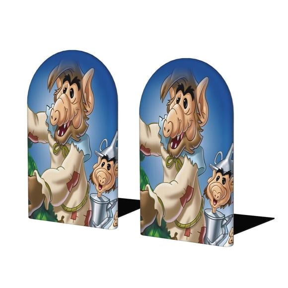 ALF: La Serie Animada Sujetalibros decorativos temáticos, tope para estantería con base antideslizante, uso dual para hogar y oficina - 2 piezas