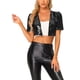 thumbnail image 1 of INSPIRE CHIC Chaqueta Corta de Fiesta Abierta con Lentejuelas y Mangas Cortas Abullonadas para Mujer S Negro, 1 of 6