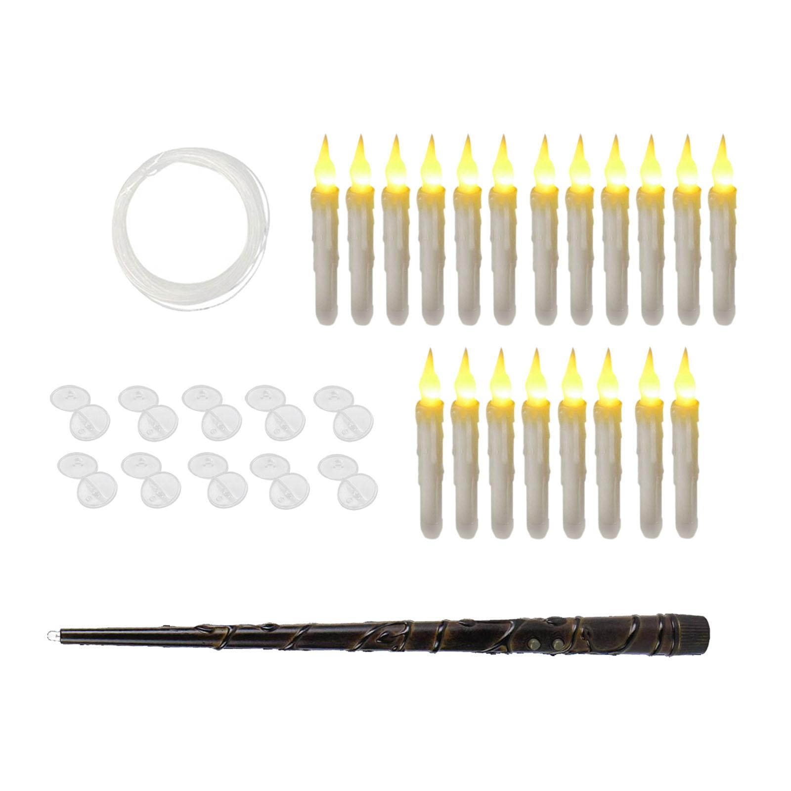 Magideal - Velas Flotantes Para Colgar En La Ventana, Velas Versátiles Con Control Remoto, Luz Parpadeante Cálida Para Regalo De Cumpleaños, Decoración De Fiesta 20 Piezas Blancas A