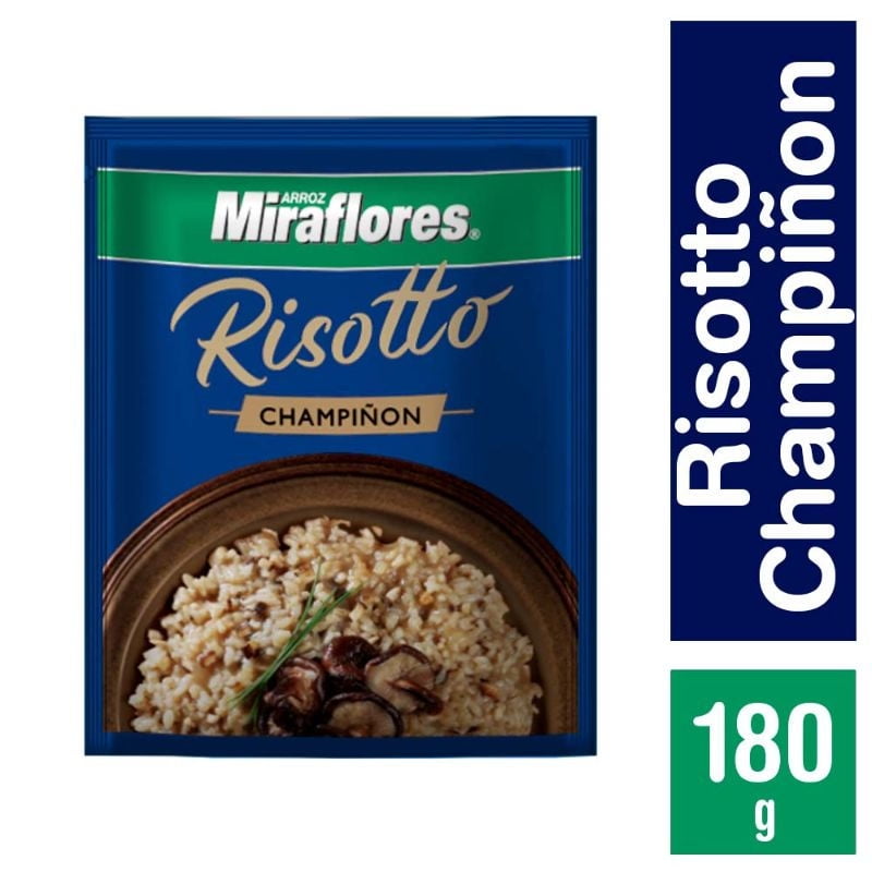 Arroz Grano Corto Risotto Champiñón Bolsa 180 g Miraflores