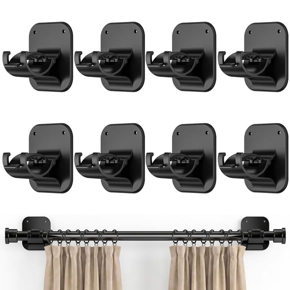 Soportes para Barras de Cortina JHCJHC Sin Taladro 20LB Paquete de 8