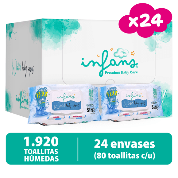 Toallitas Húmedas Infans 99.9% Water Baby Wipes 24x80 - 1920 UND