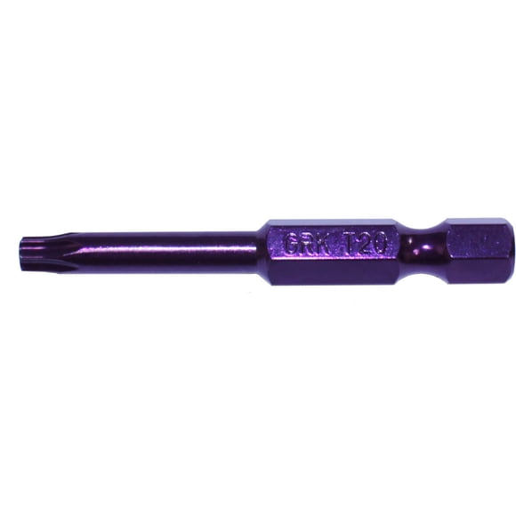 Broca Fastener Drive GRK T-20, color morado, 5 cm, 2 bits por tarjeta
