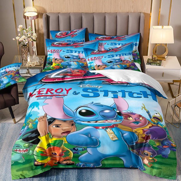 Stitch Bedding Sets Cartoon Picture Comforter Quilt Bed Cover Duvet Cover Pillow Case 2-3 Pieces Sets for Bedroom