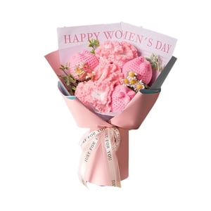 Magideal - Ramo De Flores De Punto, Flores De Crochet, Decoración De Mesa, Regalo Para El Día De La Madre, Obra De Arte Para Boda, Día De Acción De Gracias, Día Rosa