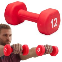 Mancuerna Gaiam Con Revestimiento De Neopreno, 5,4 Kg, Color Rojo