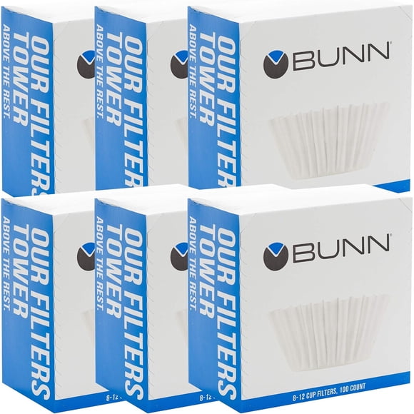 Filtros de Café Bunn 8-12 Tazas 100 Unidades Fondo Plano