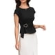 thumbnail image 4 of INSPIRE CHIC Blusa de Trabajo sin Mangas para Mujeres con Cuello Redondo y Manga Corta, Camisas Casual de Negocios con Cinturón XS Negro, 4 of 6