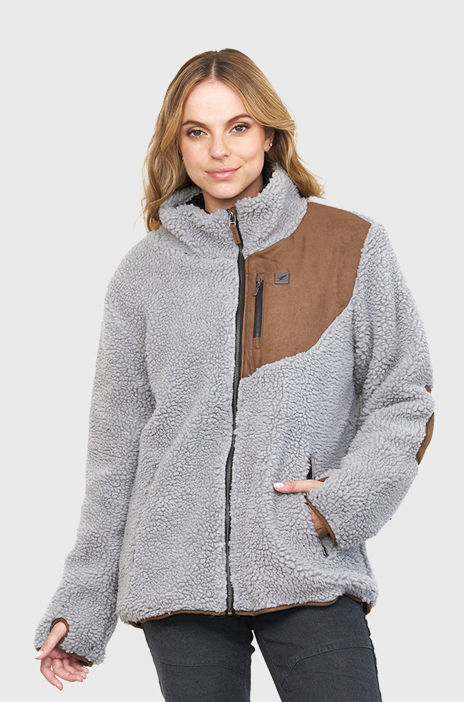 Chaqueta Chiporro Lumber Gris Plata Mujer Falcone