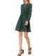 thumbnail image 4 of INSPIRE CHIC Vestido de Mujer Regreso a Clases Estrella Dorada Cuello en V Manga Larga Fiesta Línea A Acampanada XS Verde-Floral, 4 of 6