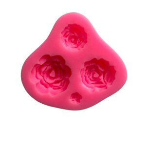 Genérico - Molde Silicona Rosas 4 Figuras Blanco