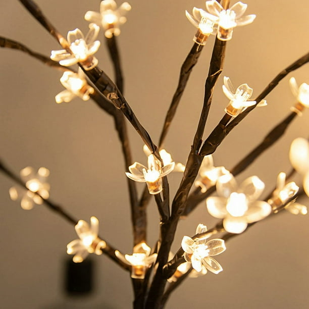 1pc Simulation Cherry Blossom Branch Lights LED Flash Bouquet Decorative Lights, Holiday Party Supplies