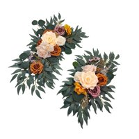 Bothyi - Juego De Flores Artificiales Para Arco De Boda, Paquete De 2 Para Recepción En La Pared, Color Marrón