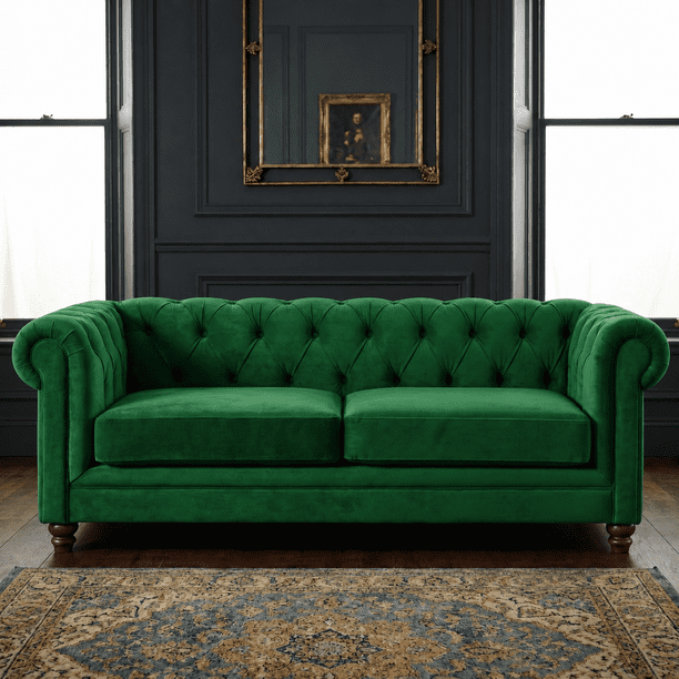 Sofa Florencia 3C Tela Velvet Verde