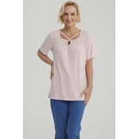 Fashionspark - Polera Mujer Detalle Cuello Terracota