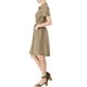 thumbnail image 4 of INSPIRE CHIC Vestido Mini de Mujer para Regreso a Clases con Ajuste y Vuelo, Cuello con Bolsillo, Cintura Elástica, Talla XL, Caqui Oscuro, 4 of 7