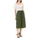 thumbnail image 2 of INSPIRE CHIC Falda de Algodón para Mujer Vuelta al Colegio Cintura Elástica Casual Campesina Línea A Midi con Bolsillos Verde Militar XS, 2 of 7