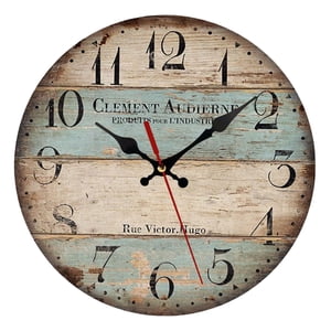 Bothyi - Reloj De Pared De Madera, Relojes De Cuarzo Decorativos De 12 Pulgadas Para Dormitorio, Sala De Estar, Hogar A