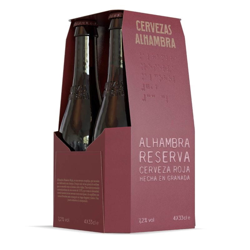 Cerveza Bock Reserva Roja 7.2° Pack 4 Botella 330 ml Alhambra