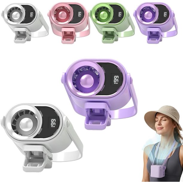 Ventilador clip coche aire acondicionado USB recargable LED 360° rotación coche oficina camping